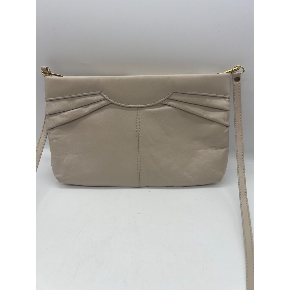 Vtg MCI Clutch Handbag Taupe Tan Faux Leather Lined Shoulder Bag Purse